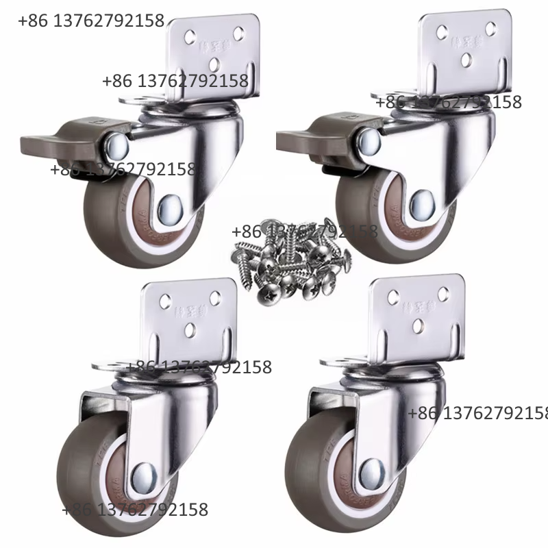 Furniture Hardware - 4 Buah Roda Putar Karet Lembut