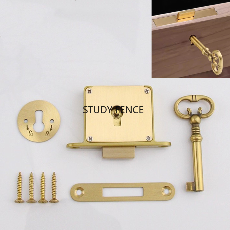 1 Buah Kunci Laci Logam Antik  - Furniture Hardware Lock ulasan dan harga
